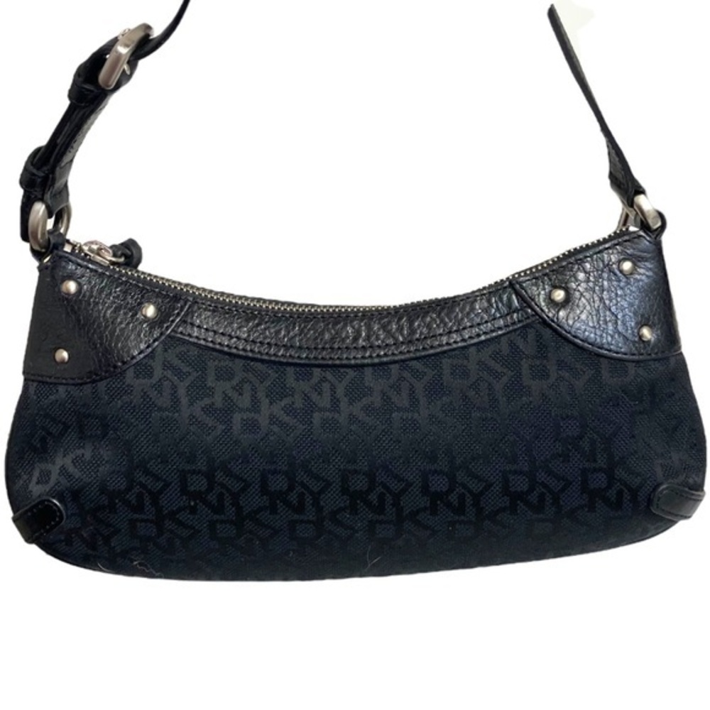 Donna Karen New York dkny signature black monogram mini bag baguette